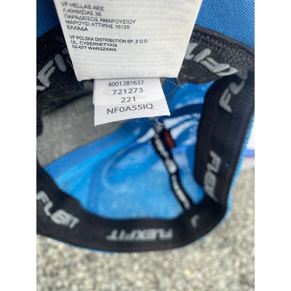 The North Face Graphic Patch Trucker Hat Cap Blue FlexFit L -‎ XL Tested Proven